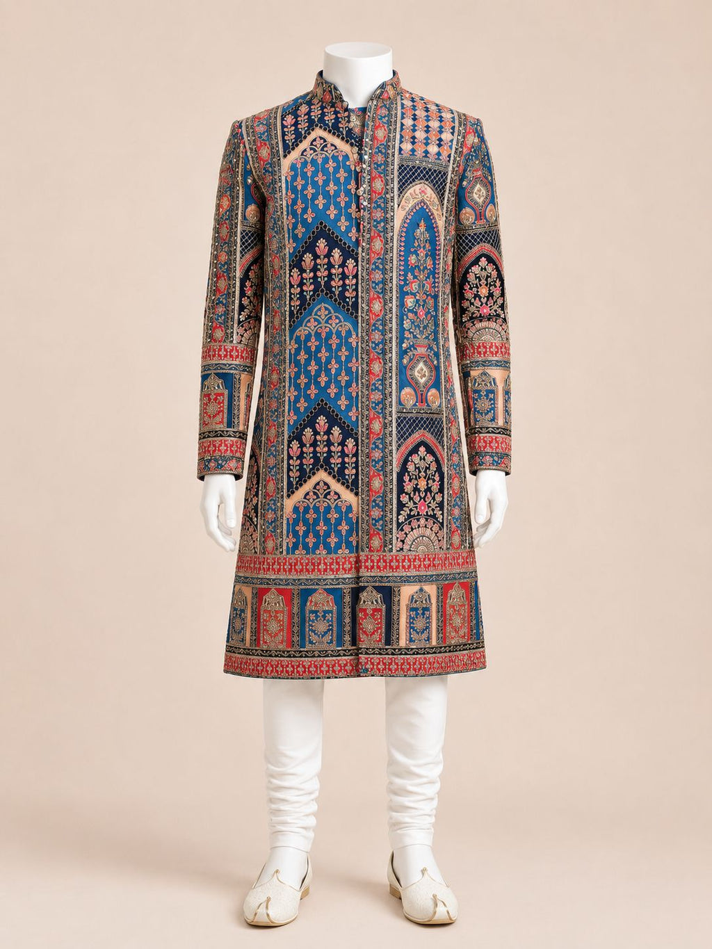 Royal Blue Heritage Embroidered Kurta Set