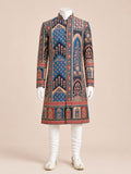 Royal Blue Heritage Embroidered Kurta Set