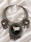 Handcrafted Pichwai Cow Oxidized Statement Necklace