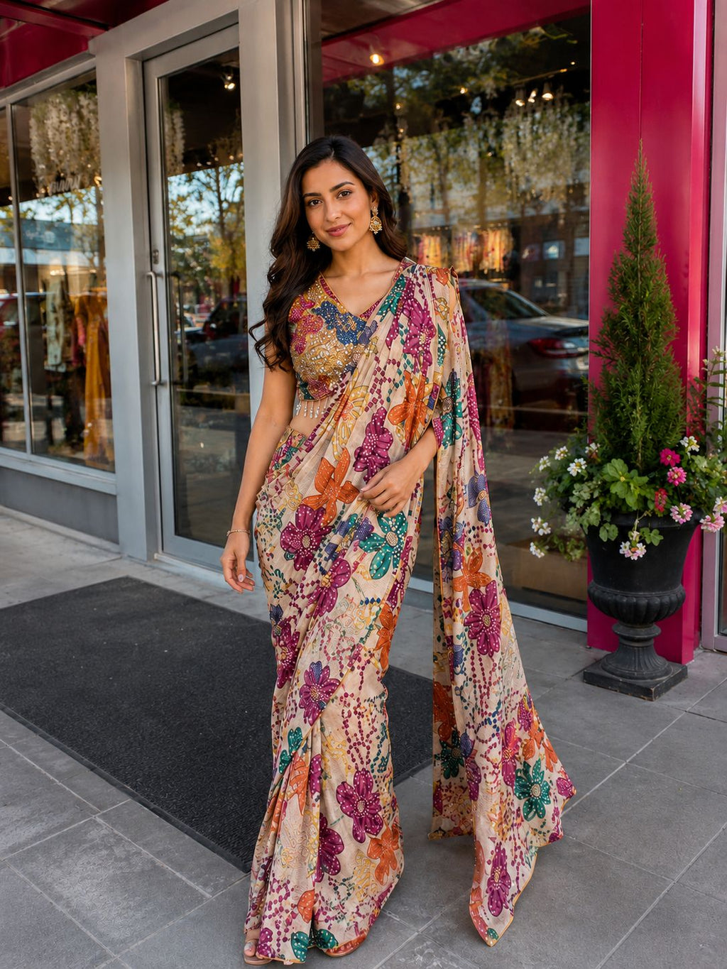 Blooming Garden Ready-to-Wear Saree