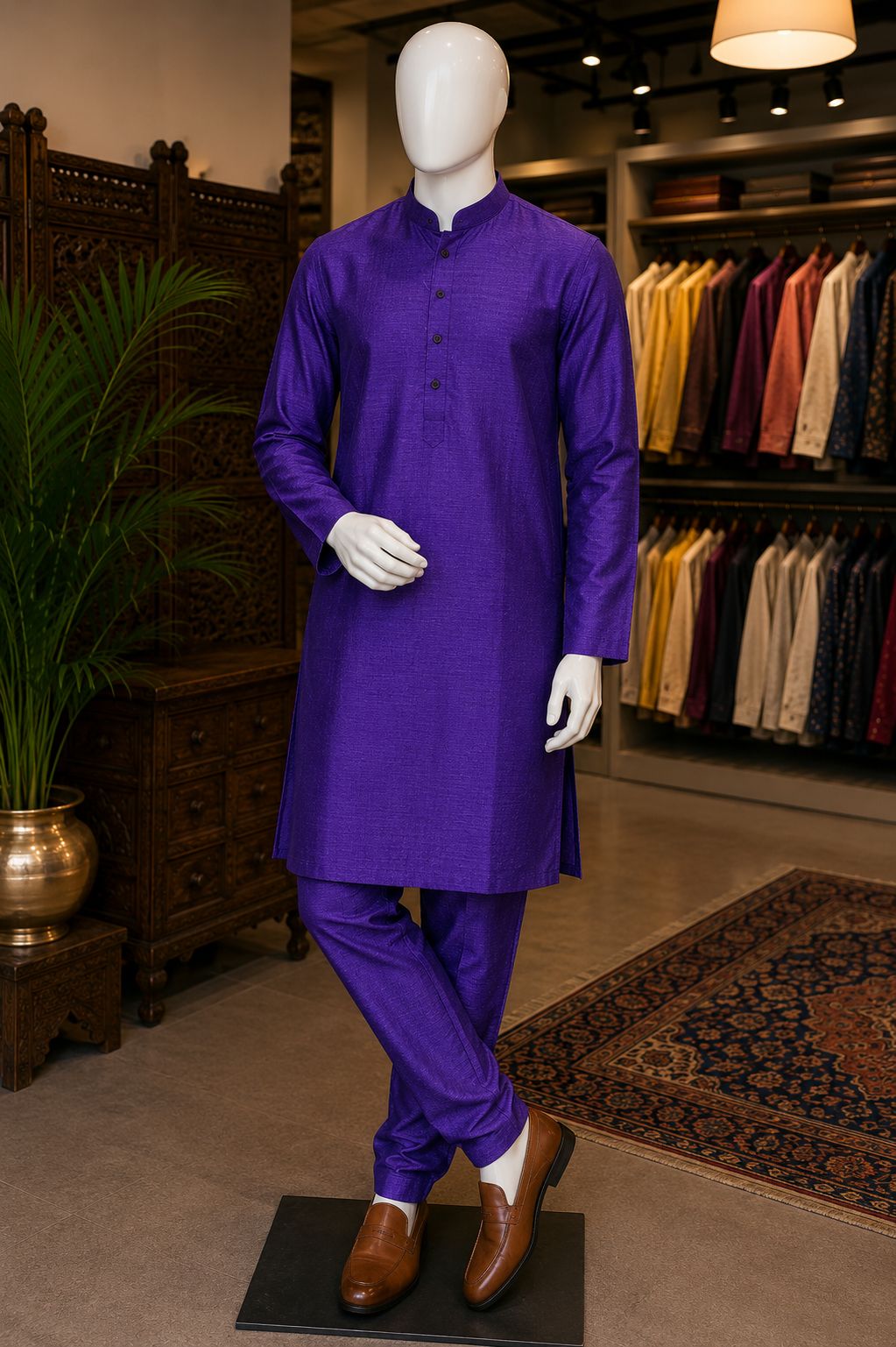 Royal Purple Kurta Pajama Set